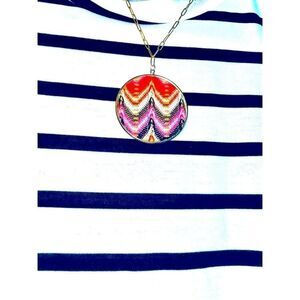 Vintage Missoni Pendant Up-Cycled with new 14k Paperclip Chain.
